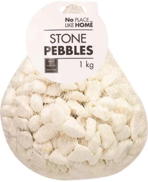 No Place Like Home Home Decor - Stone Pebbles - White - Assorted Sizes - 3 Pack Regular Angular Sandstone Pebbles