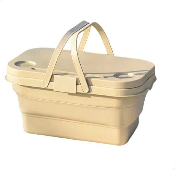 CNB Plastic Plastic Foldable Outdoor Picnic Basket Storage Basket