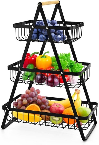 Generic Metal 3-Tier Countertop Fruit Storage Basket