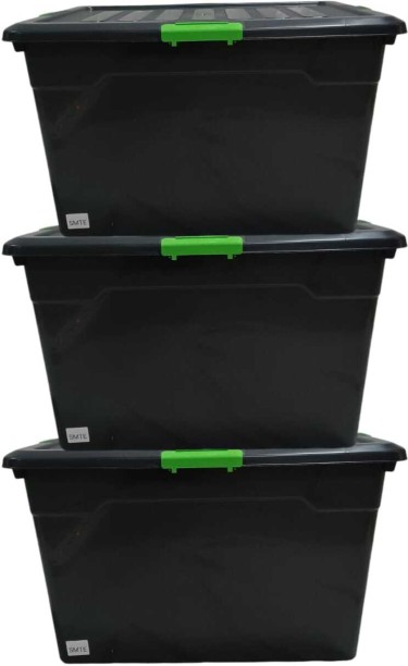 SMTE Plastic 85L storage box Rengrind set of 3 Storage Basket