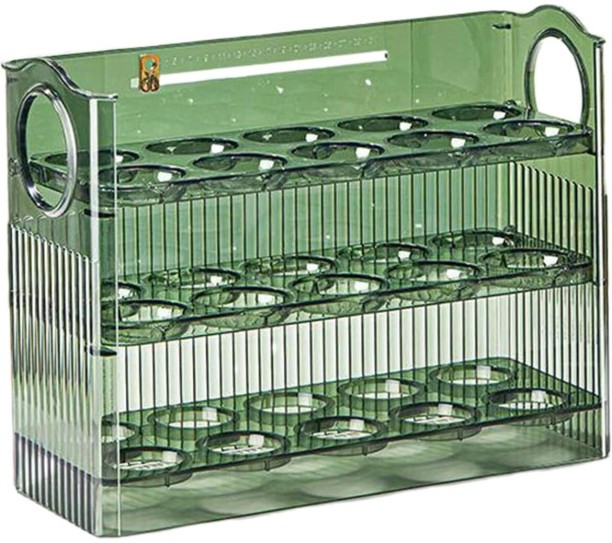 Wobuciko Plastic Egg Holder Organizer 3-Layer Storage Basket