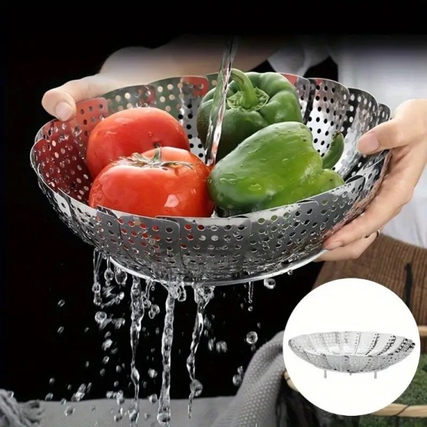 Wobuciko Stainless Steel Stainless Steel Steamer Basket Storage Basket