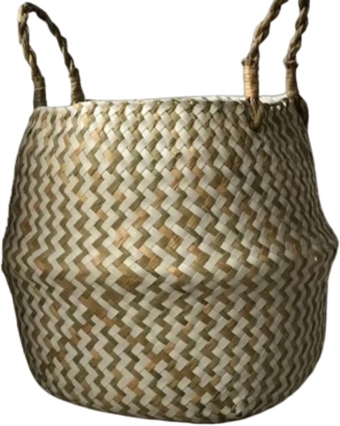 Sub Urban Decor Seagrass Two Tone Planter Belly Basket Storage Basket