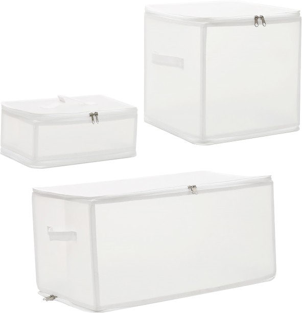 Mix Box Plastic Closet Organizer Clothing Storage Bag Set of 3 Storage Basket