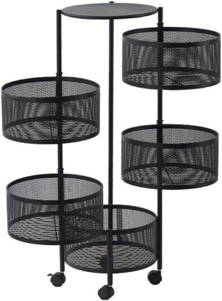 Goods for all Stainless Steel Kitchen Vegetable Rotating Shelf Floor Fruit and Vegetable Storage Rack Storage Basket