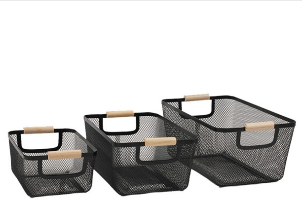 PrimePickSA Steel 3 PC Urban Storage Set Storage Basket