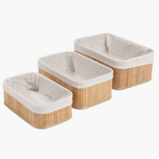 multijunction Bamboo Woven Storage Basket 3pcs Storage Basket