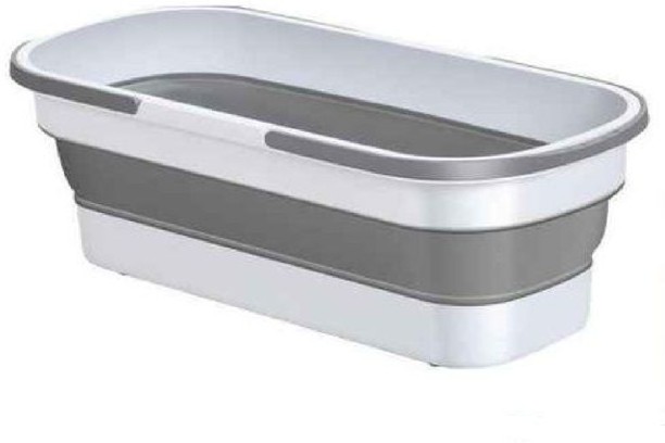 ELCTRO WORLD Plastic Foldable Storage Silicone Multi-functional Basket Bucket Storage Basket