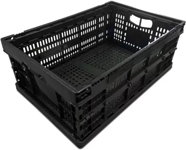 SMTE Plastic Multi-purpose Collapsible, Stack-able Plastic Crate - 1 Pack Storage Basket