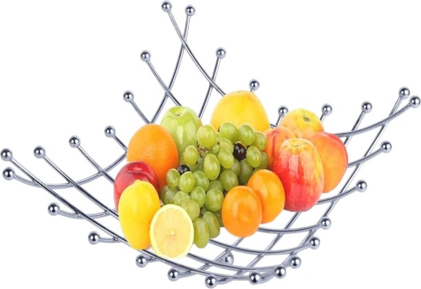 Wobuciko Stainless Steel Stainless Steel Square Grid Basket Silver Storage Basket