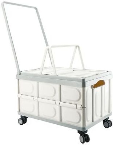 Vusign Camping Storage Box Trolley with Wheels 52x36x29cm Storage Box