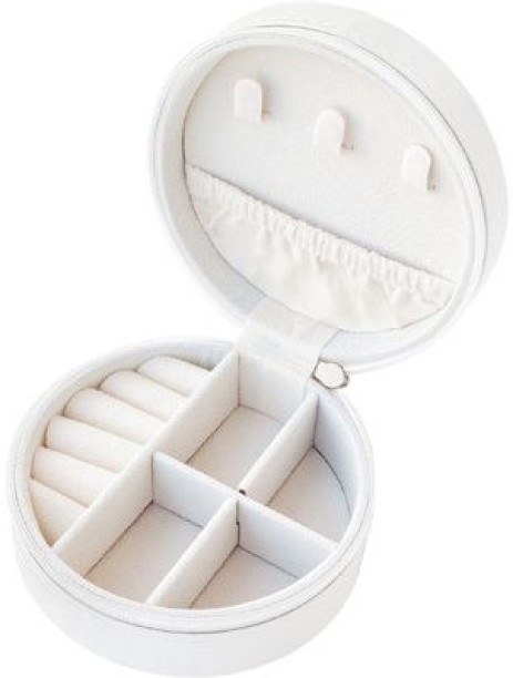 top sale trader Portable PU Leather Storage Box Round Jewelry Organizer Jewellery Organizers