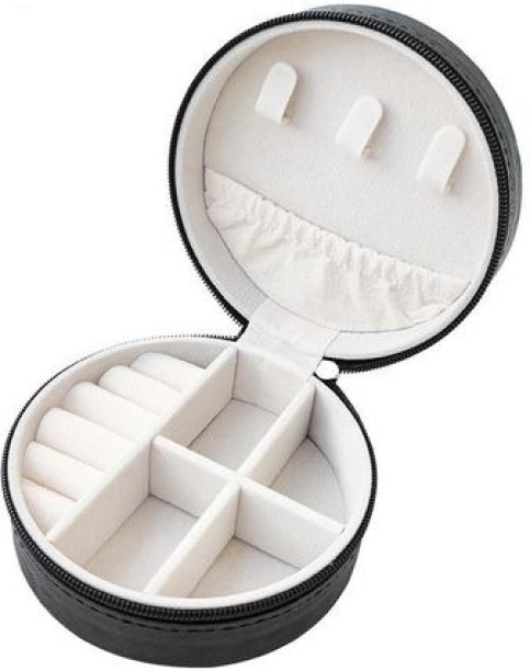 top sale trader Portable PU Leather Storage Box Round Jewelry Organizer Jewellery Organizers