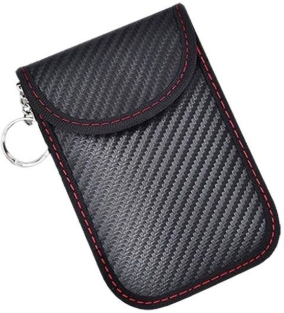 Generic RFID Signal Blocker Pouch with Carbon Fiber Texture Microfibre Storage Pouch