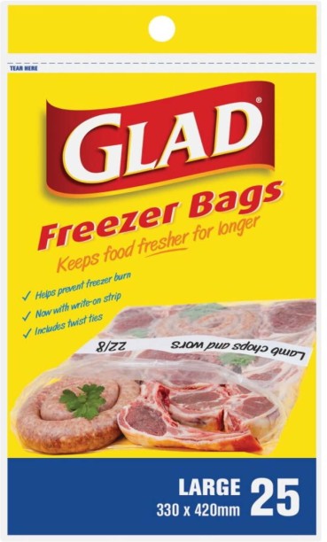 Glad Freezer Bags Polypropylene Storage Pouch