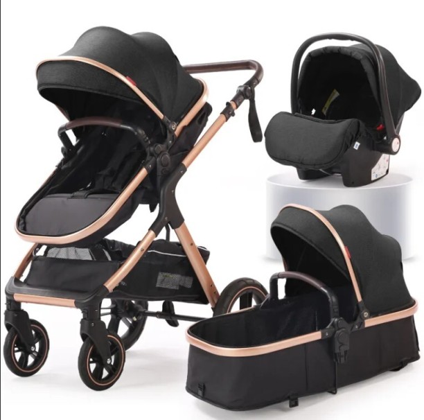 Belecoo Baby Stroller 3 in 1 New Design Golden Frame Luxury Baby Carriage for Sale Stroller Pram