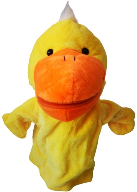 Umlozi Hand Puppets - Soft Furry Animals - Fingers Control Hands & Mouth - Duck  - Medium
