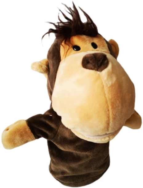 Umlozi Hand Puppets - Soft Furry Animals - Fingers Control Hands & Mouth - Monkey  - Medium