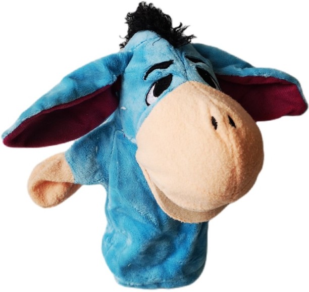 Umlozi Hand Puppets - Soft Furry Animals - Fingers Control Hands & Mouth - Donkey  - Medium