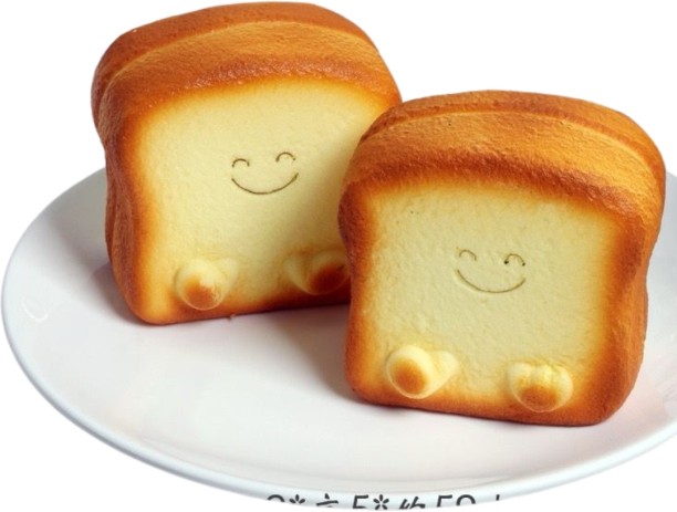 Generic 147-10 2-Piece Smiley Bread Cake Squeeze Toy  - Miniature