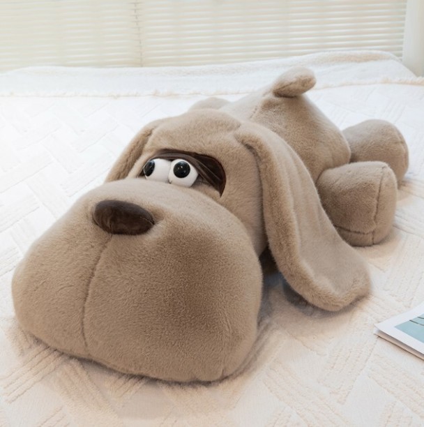 Generic Stuffed Fluffy Dog Animal Soft Plush Toy Bed Sleeping Lazy Sleep Plush Long Pillow  - NA