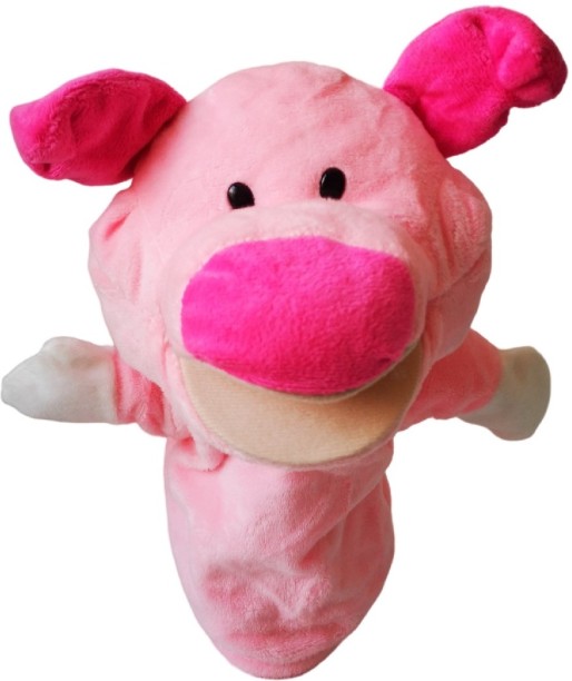 Umlozi Hand Puppets - Soft Furry Animals - Fingers Control Hands & Mouth - Pig  - Medium