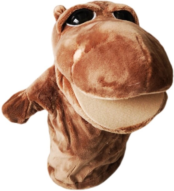 Umlozi Hand Puppets - Soft Furry Animals - Fingers Control Hands & Mouth - Hippo  - Medium