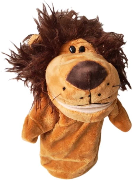 Umlozi Hand Puppets - Soft Furry Animals - Fingers Control Hands & Mouth - Lion  - Medium