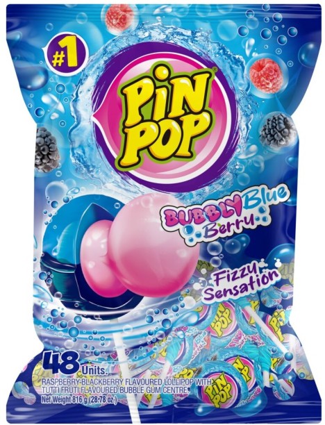Aldor Pin Pop Bubbly Blue Berry Lollipop