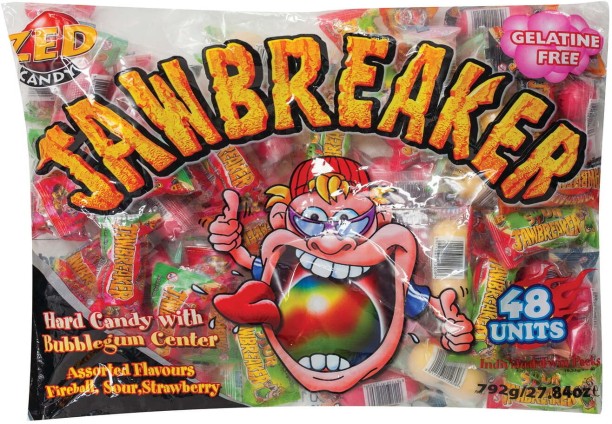 Zed Jawbreakers Candy Sour, Strawberry Toffee