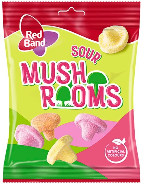 Red Band Sour Mushrooms Sour Sour Candy