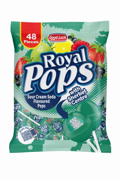 Royal Pops Sour Cream Soda Lollipop Cream Soda Lollipop