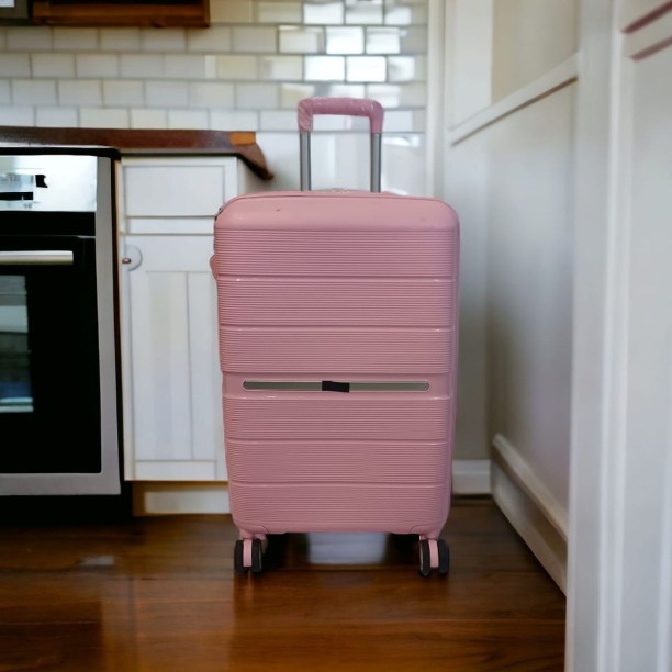 SMTE UltimateGuard 1-Piece UBK Suitcase 60 cm with Keyring - Pink Check-in Suitcase 4 Wheels - 23 inch