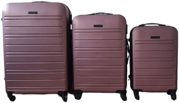 SMTE Infinite Quality Travel Ware - 3 Piece Luggage Set - Light Purple C7 Cabin & Check-in Set 4 Wheels - 27 inch
