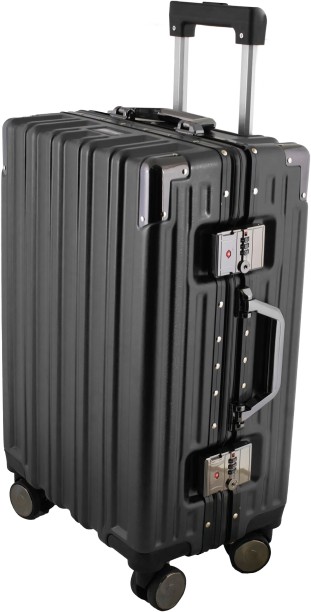 Marco Trunk Cabin Luggage Bag [20-inch] - Black Cabin Suitcase 4 Wheels - 20 inch