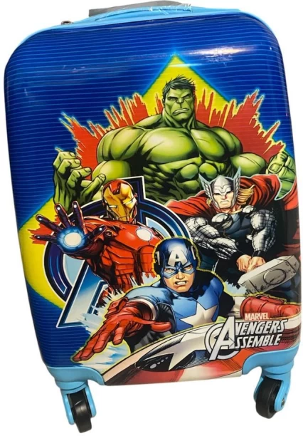 Avengers Luggage Bag -Suit Case Bag For Kids Marvel Avengers Luggage Bag With 4 Wheels -Suit Case For Kids Blue Cabin Suitcase 4 Wheels - 18 inch