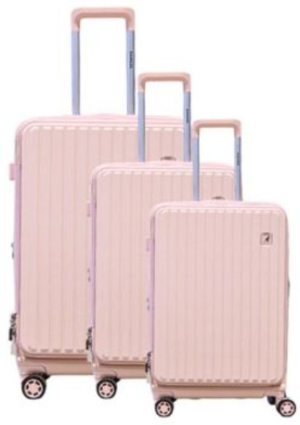 Luxury Front Open and Expandable Unbreakable 3-peice Travel Suitcase Set with Laptop Compartment Luggage Set 4 Wheels - 28 inch