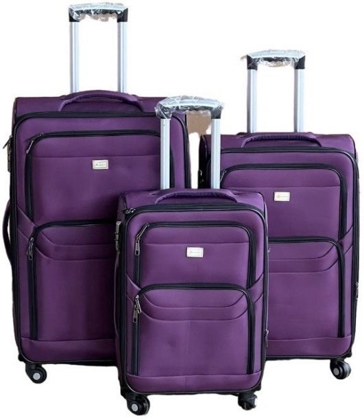 SMTE Le Emporer Fabric Luggage Cabin Suitcase 4 Wheels - 27 inch