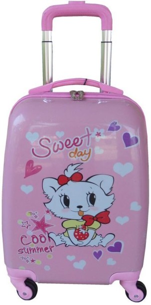 Mooistar MS 014- PinkKitty Check-in Suitcase 4 Wheels - 19 inch