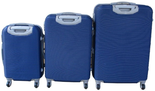 SMTE 3-Piece Travel 28-Inch Luggage Suitcase Bag Set - Stylis - Navy Cabin & Check-in Set 4 Wheels - 28 inch