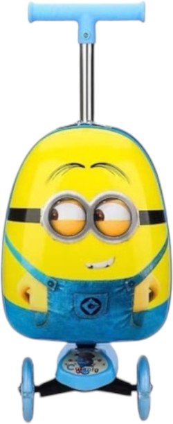 YADENO Kids Suitcase with LED Lit Wheels Scooter -(2 in 1- size:16 inches) Cabin & Check-in Set 3 Wheels - 16 inch