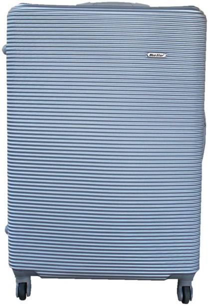 Sastro SMTE - 1 Piece Hard Outer Shell Luggage 31" - Silver with keychain Check-in Suitcase 2 Wheels - 15 inch