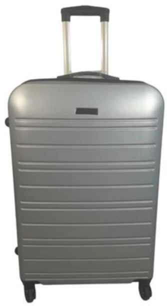 SMTE Durable Elegance: ABS Suitcase Medium 65Cm - 1 Piece - Silver Check-in Suitcase 4 Wheels - 24 inch