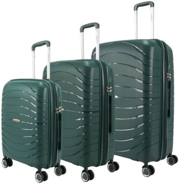 3 Piece Luggage Suitcase set green Green Set # Piece Suitcase Check-in Suitcase 4 Wheels - 30 inch