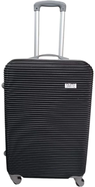 SMTE 26 Inch Hard Shell Trolley Case - Black Check-in Suitcase 4 Wheels - 26 inch
