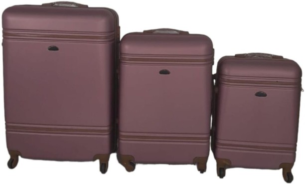 SMTE Quad Wheel Quality Travel Ware -3 Piece Luggage Set-NX0 - Pink Cabin & Check-in Set 4 Wheels - 28 inch