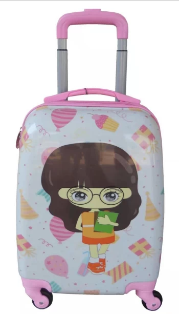 SMTE Kiddies Cartoon Hand Luggage Kids Cabin & Check-in Set 4 Wheels - 40 inch
