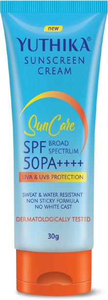 Yuthika Sunscreen - SPF SPF 50 PA+++ Sunscreen Lotion SPF 50 PA+++, UVA & UVB Protection for All Skin Types, 30gm