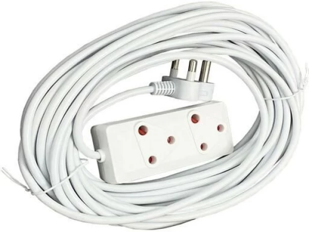 SMTE 15m Extension Cord With A Two-Way Multi-Plug Extension Lead 2  Socket Extension Boards