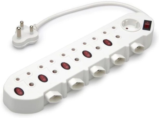 generic MULTIPLUGING Multiplug 11 Way - 5 x 3 Pin / 6 x 2 Pin Switched 10 Socket Extension Boards (White, 50 cm) 11  Socket Extension Boards